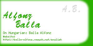 alfonz balla business card